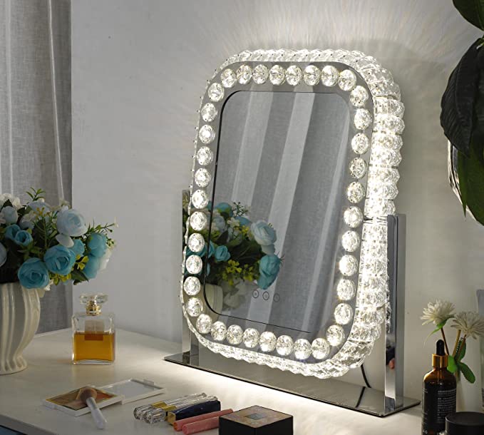 Square Crystal Led Vanity Mirror