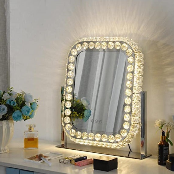 Square Crystal Led Vanity Mirror