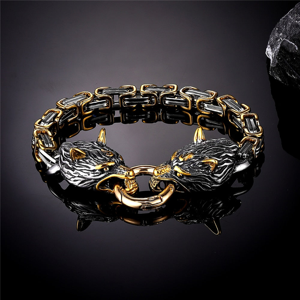 Wolf Head Bracelets For Men