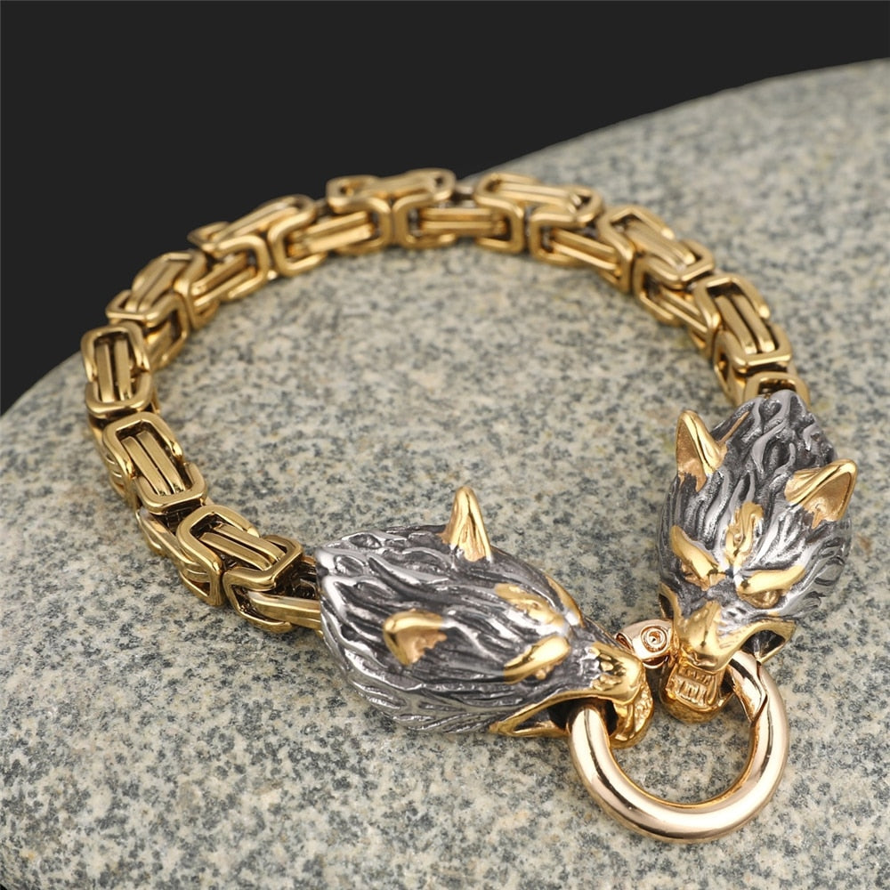 Wolf Head Bracelets For Men