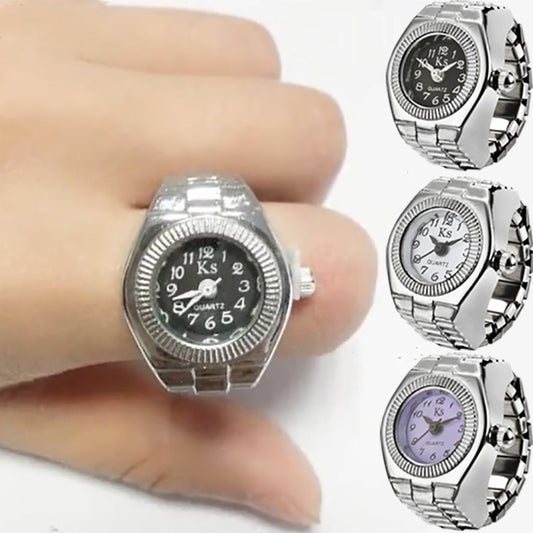 Vintage Punk Elastic Stretchy Quartz Watch for Finger Rings Women Men Hip Hop Cool Finger Watches Ring Watch Jewelry